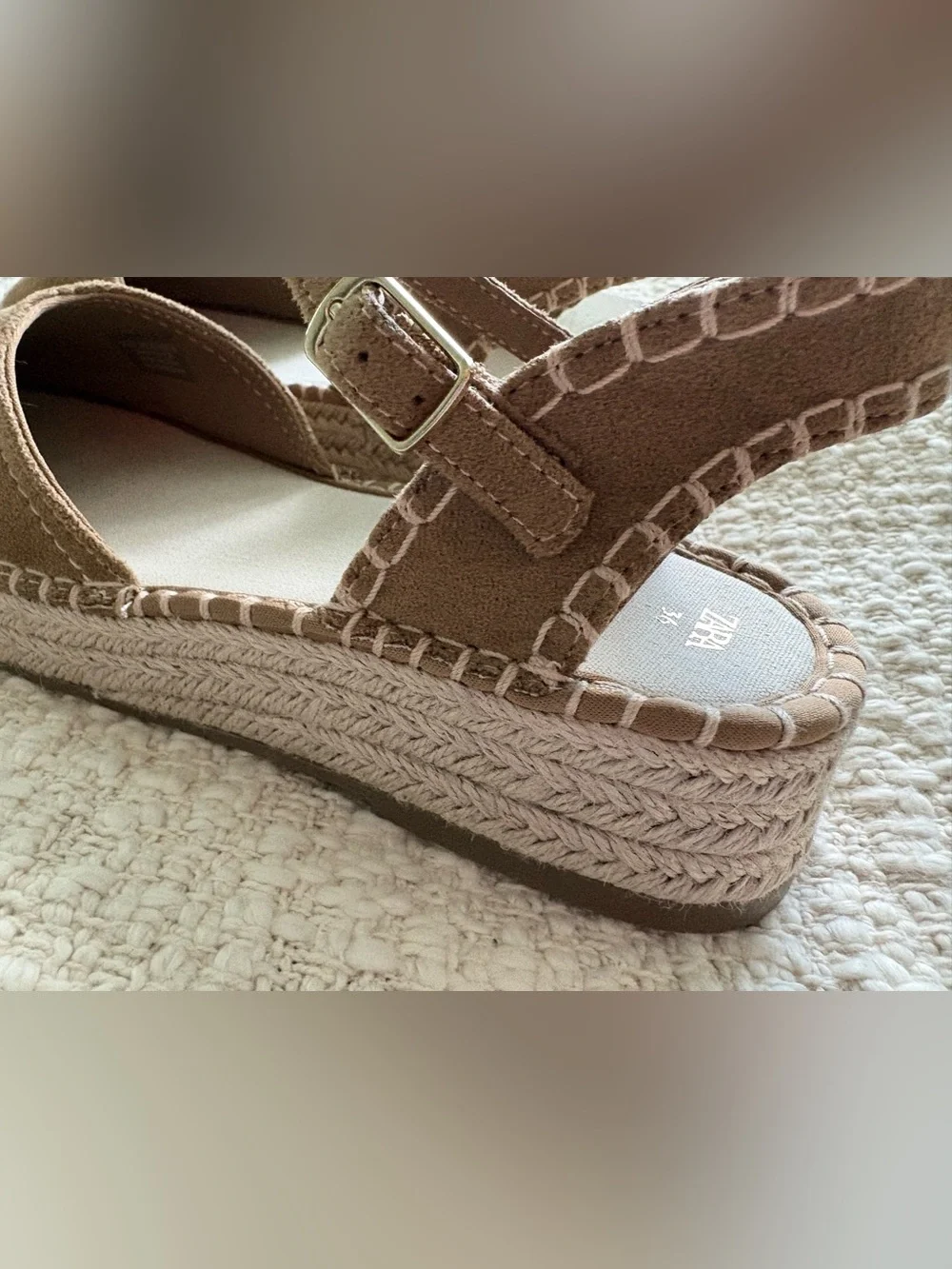 ZARA TOPSTITCHED ESPADRILLES NWT Size: 6 (36 ) * Color: Brown